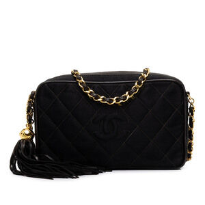 Pre-Loved Chanel CC Diamond Quilted Satin Tassel Camera Bag